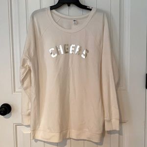 Cream and Gold Old Navy Cheers Sweatshirt